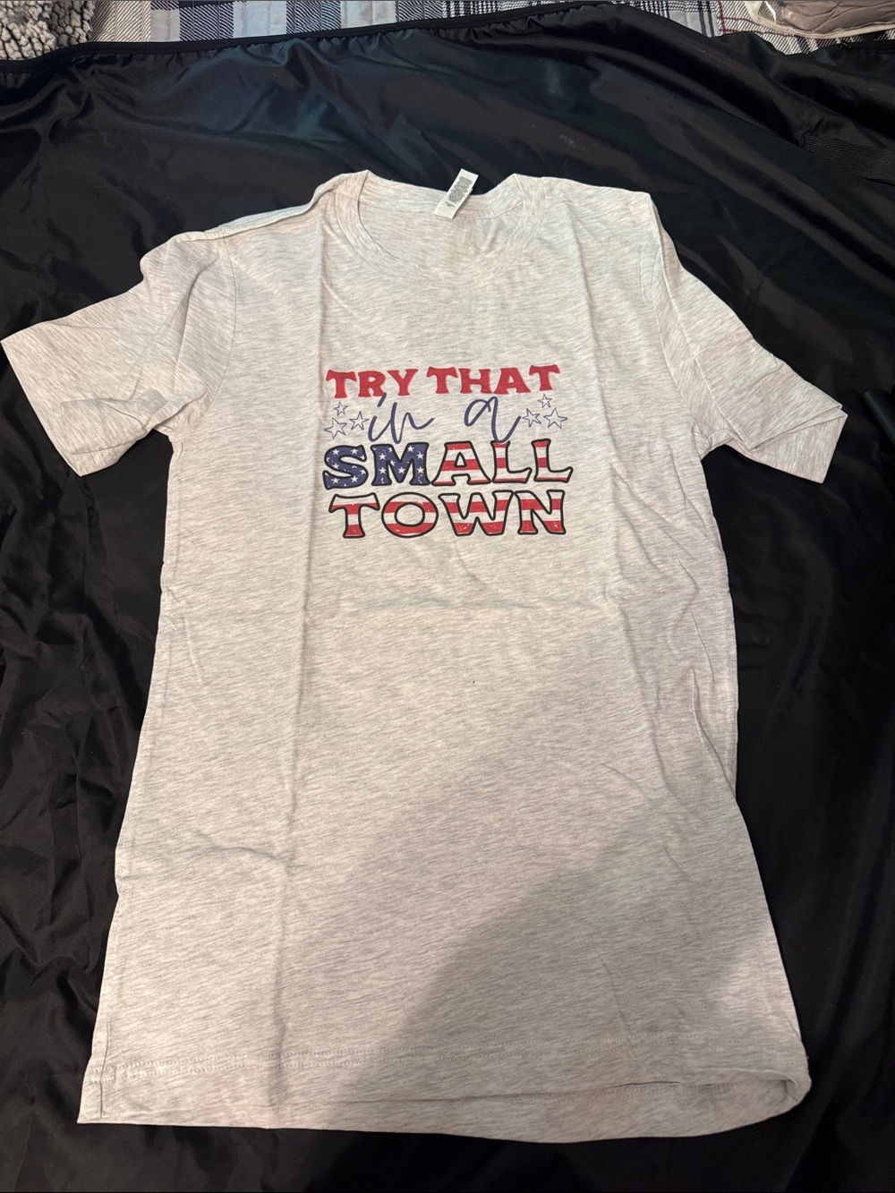 Try That in a Small Town Graphic Tee - Light Heather Gray